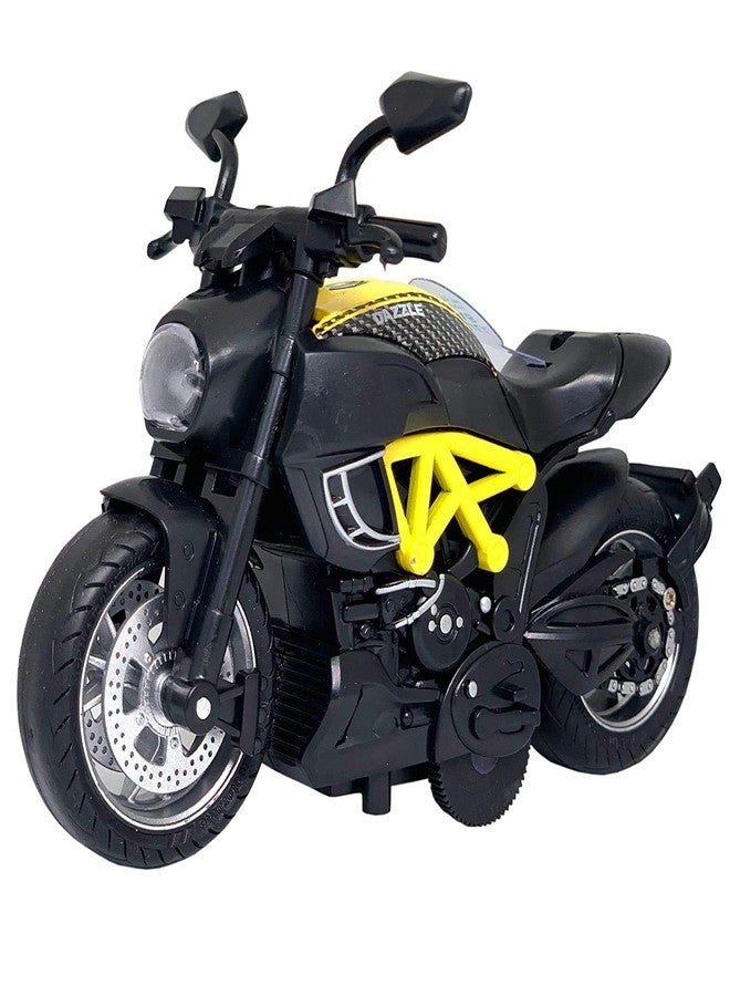 SELLMONK Die-cast Motorcycle Model Toy for Kids Pull Back Simulation Metal Racing Motorcycle with Sound/Light Die-Cast Model Bike for Kids Boys Assorted Colour (Pack of 2 ) - Image 2